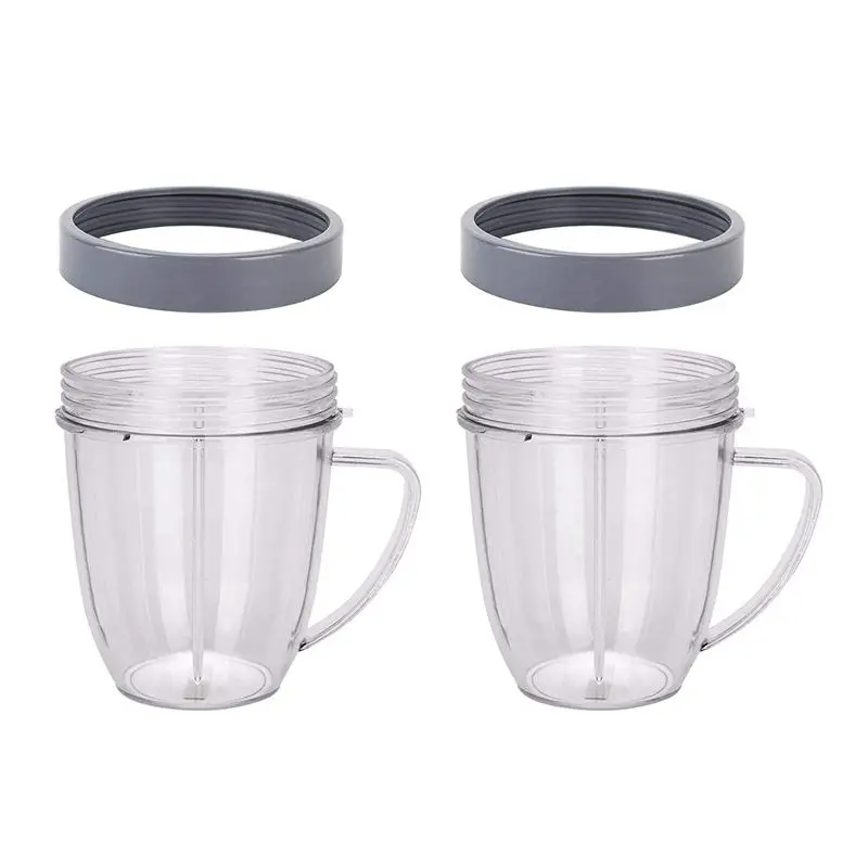

Replacement for Cups. 18 oz Nutri Replacement Cups with Comfort Handel and Screw off Lip Ring (Pack of 2)