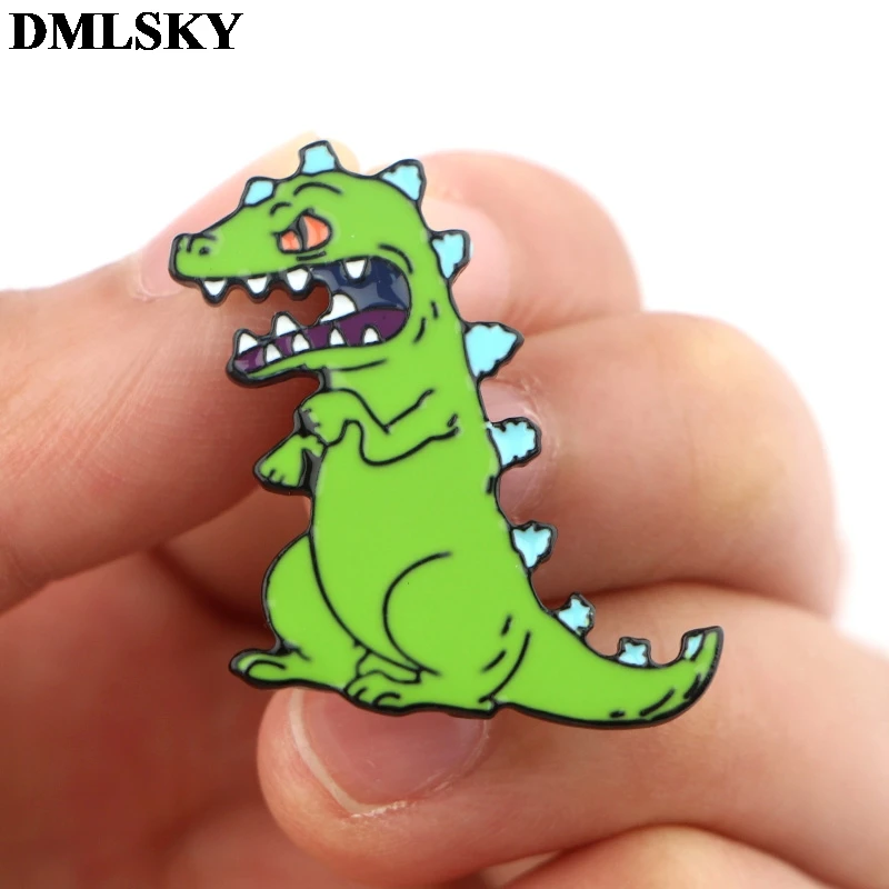 DMLSKY милый динозавр брошка мультфильм металлические булавки для женщин мужчин рюкзак булавки личности одежда значок Шарм ювелирные изделия M3982