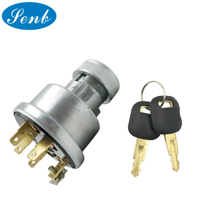 Ignition Switch With 2 Keys 5 Pins 3E-0156 3E0156 9G764 Compatible With Caterpillar CAT Engine 3126B 3176C 3196 3406E 3408E