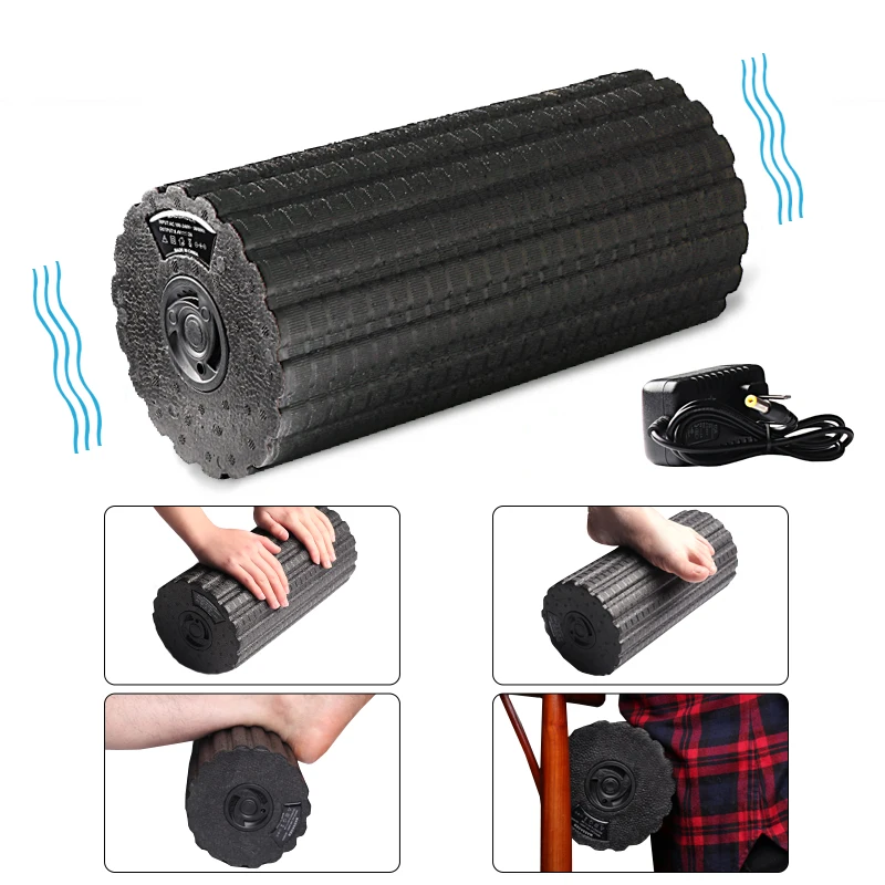 4-Speed Vibrating Electric Yoga Massage Foam Fitness Roller Backrest Leg Adjustment Massager for Muscle Recovery Relaxation 2