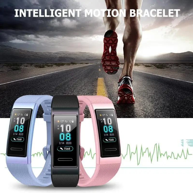 Смарт-браслет huawei Band 3, металлический фитнес-браслет, сенсорный экран, датчик сердечного ритма, спортивный умный Браслет