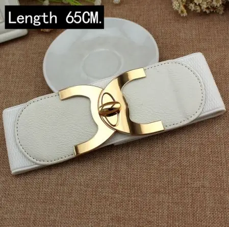 Style1White Новая мода корейский стиль Пряжка эластичный широкий пояс-ремень талии Женские аксессуары M072 - Цвет: Style1White