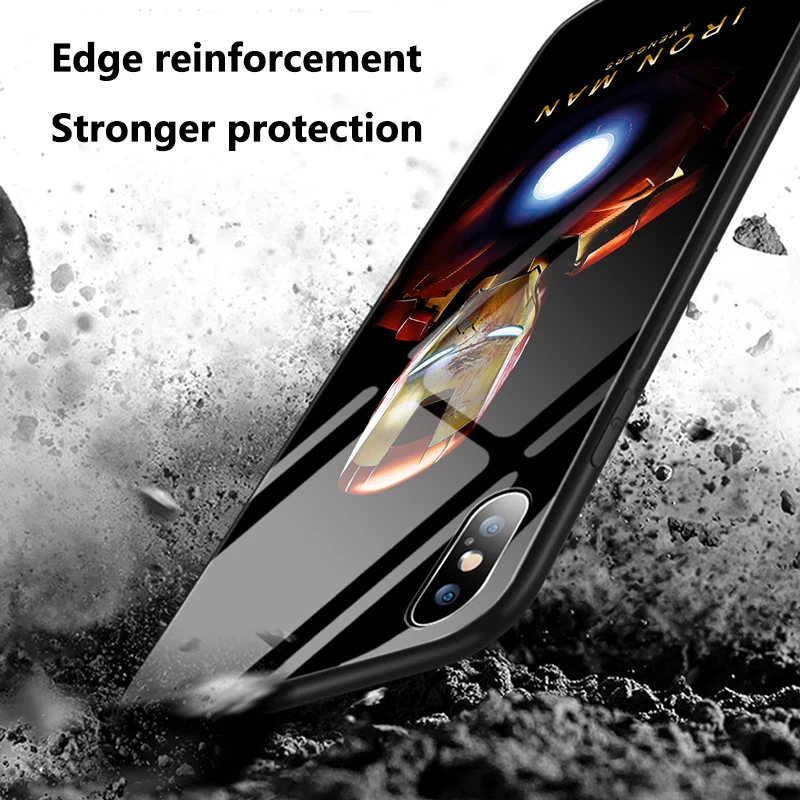Чехол для телефона из закаленного стекла для iPhone 11 Pro Max, чехол для iPhone 8, 7, 6s Plus, XS MAX, XR, XS X, светодиодный корпус для вспышки, чехол