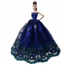 Robe de mariée bleue à paillettes pour Barbie, tenue de princesse, accessoires jouets, 11.5 pouces, 1/6