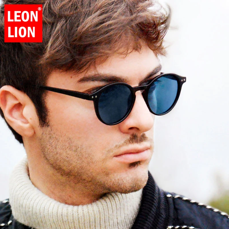 

LEONLION 2023 Vintage Rice Nail Round Women/Men Sunglasses Brand Designer Glasses Ocean Lens Shopping Oculos De Sol Feminino