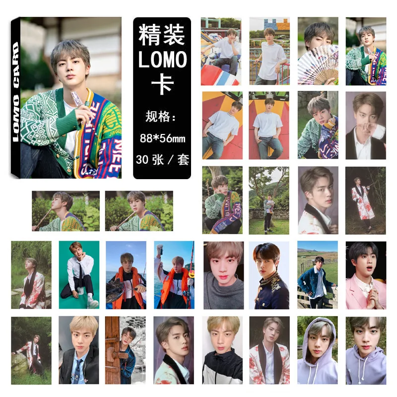 JIN 30 шт./компл. Kpop Bangtan Boys летний альбом Фотокарта хорошее качество Bangtan Boys Photo Lomo Card Bangtanboys Новые поступления Kpop - Цвет: JIN