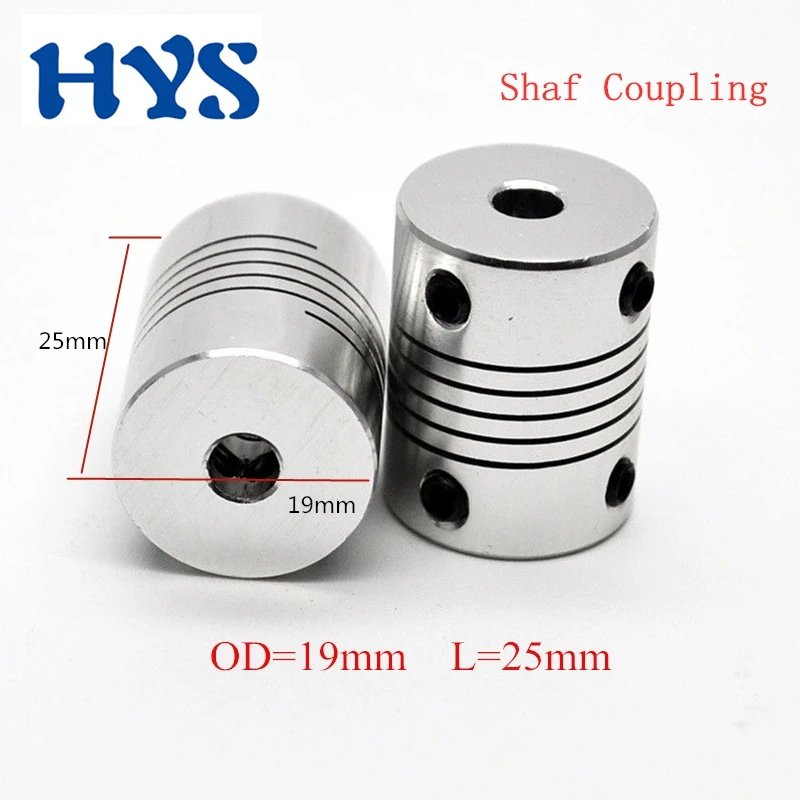 Inner Diameter: Hole 3mm to 5mm Fevas Aluminum Alloy Elastic Printer Winding Coupling D19L25 Encoder 3/4/5/6/6.35/7/8/10 