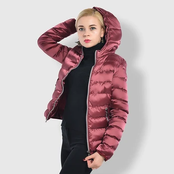 

Fashion autumn winter coat women hooded parkas chaqueta mujer zipper pocket women jacket winter elegant female clothes BDR651