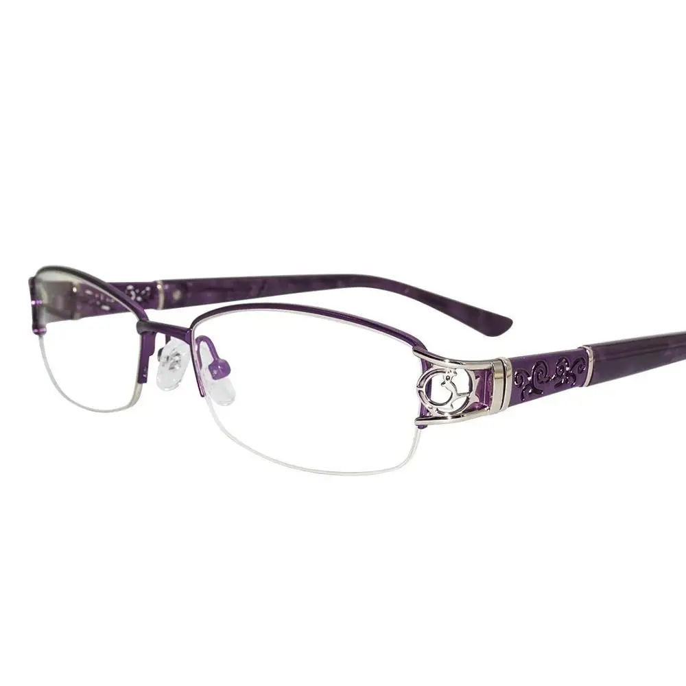 Очки для чтения с анти-синий светильник для женщин и мужчин полуоправы дальнозоркости очки для чтения защита компьютера FML - Frame Color: purple
