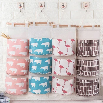 

Wall Mounted Storage Bag 3 Pockets Wardrobe Organizer Hanging Organizer Sundries Cosmetics Toys Bag Wall Closet Organizer Bag