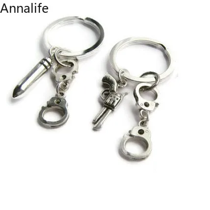 2019 новый лучший брелок лучшему другу пистолет подвеска наручники DIY пули мужские