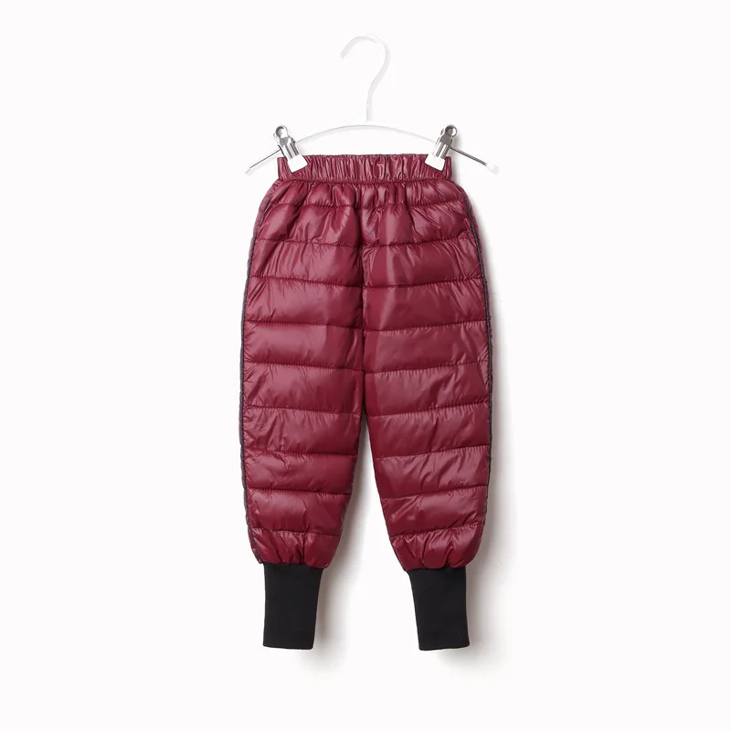 Зимние непромокаемые штаны на утином пуху для мальчиков и девочек Детские ветрозащитные зимние теплые плотные брюки M180
