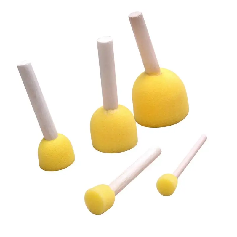 5pcs Round Paint Foam Sponge Brush Kids Painting Tools Stippler Set for Crafts and DIY | Канцтовары для офиса и дома