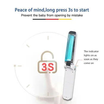 

UV Light Mini Travel Wand USB Lamp Handheld Folding Pet Hotel Household Car Ultraviolet Disinfection Lamp Sterilization Portable