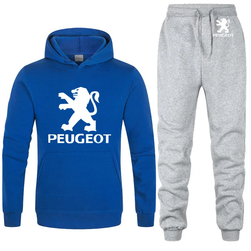 Мужские толстовки с капюшоном с логотипом peugeot, унисекс, модная мужская толстовка с капюшоном в стиле хип-хоп, harajuku, повседневные флисовые худи, штаны, костюм из 2 предметов