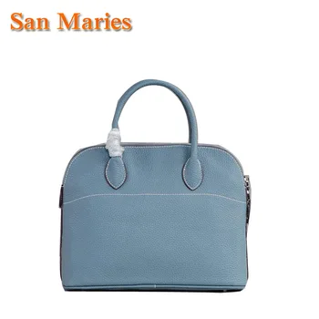

San Maries 9 Colors Genuine Cow Leather Luxury Crossbody Bags for Women Fashion Shell Purses And Handbags Ladies Tote Dropship