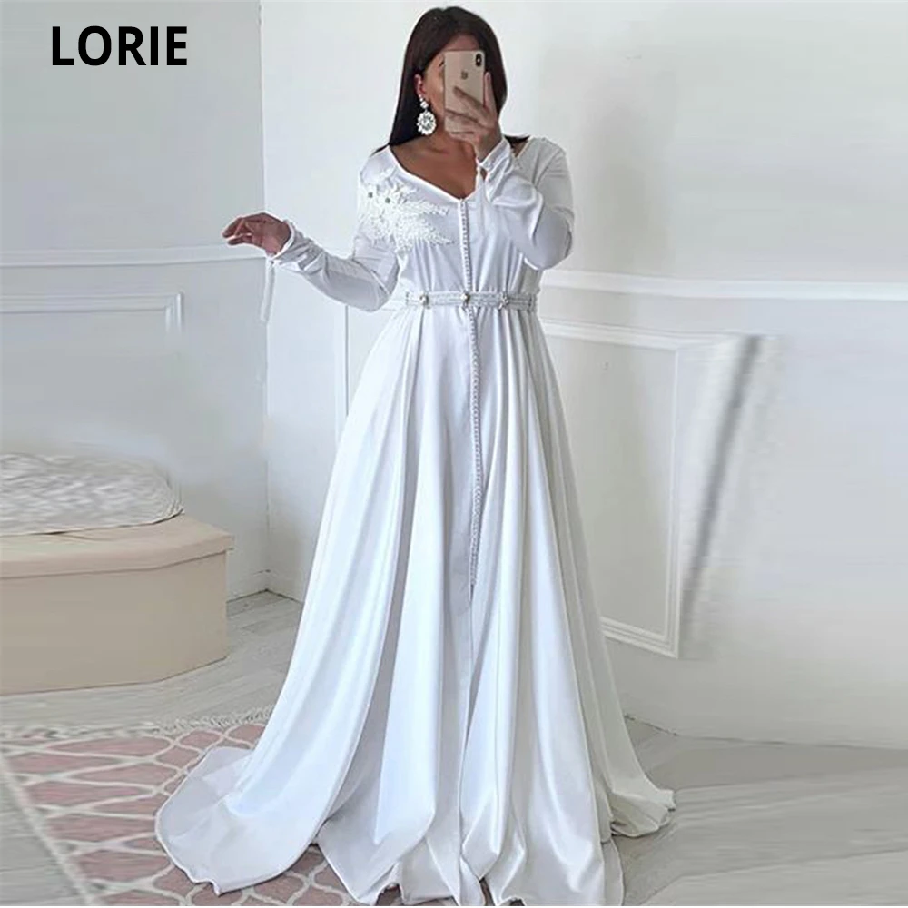 Mortal Bruidegom Dwang Lorie Wit Marokkaanse Kaftan Avondjurken Met Volledige Mouw Prom Speciale  Gelegenheid Jurken Kant Appliques Moeder Jurk 2021|Avondjurken| - AliExpress