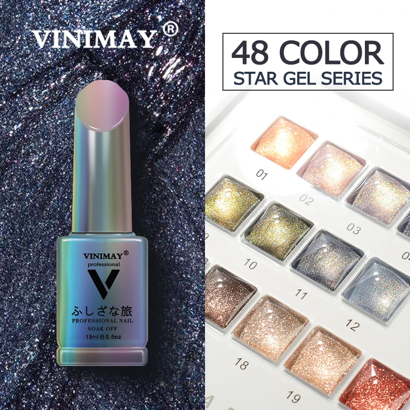 VINIMAY 48 цветов стойкий Блестящий Гель-лак для ногтей набор гель-лаков УФ