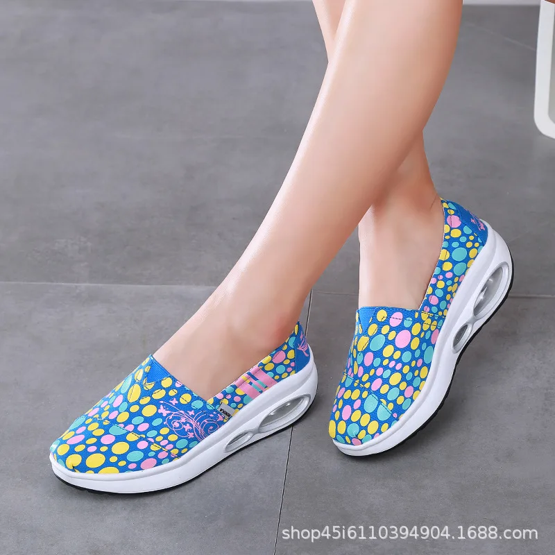 

Minika 2019 Summer New Style Canvas Rocking Shoes Slip-on Old Beijing Cloth Shoes Women's 1893-1
