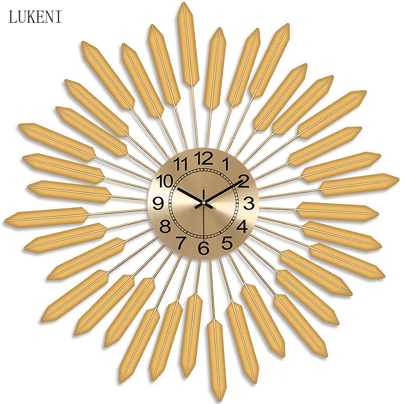 

Nordic Luxury Metal Iron Wall Clock Living Room Bedroom Decoration Clock Modern Minimalist Mute Clock Wall Decoration