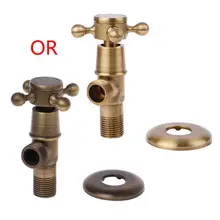 Античный латунный треугольный клапан 1/" с наружной резьбой для контроля воды, Угловой запорный клапан для ванной комнаты
