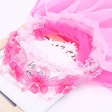 Свадебная повязка на голову для принцессы; сетчатый цветок; венок; корона; Имитация кристаллов; ручная работа; волнистая повязка на голову с бисером для первого причастия