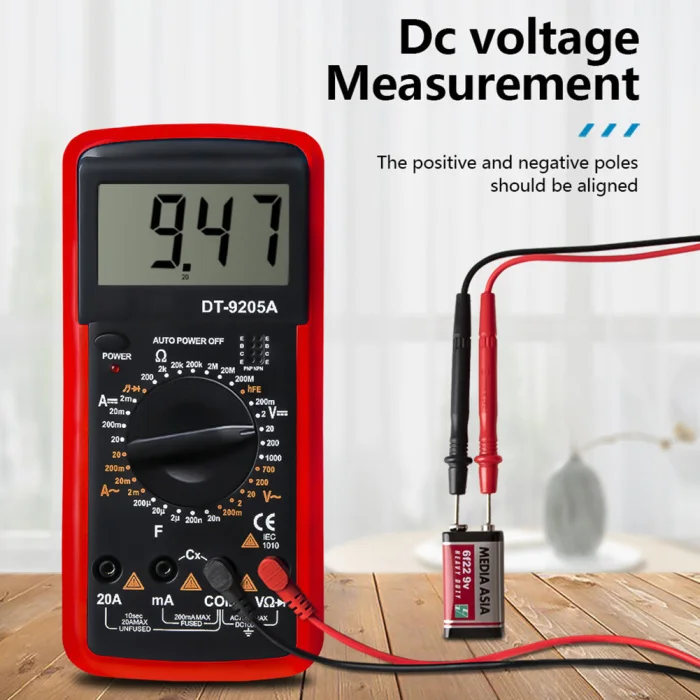 DT9205A Цифровой мультиметр с ЖК-дисплеем ручной AC DC Автоматический Диапазон мультиметр Амперметр Омметр Измеритель сопротивления емкости P