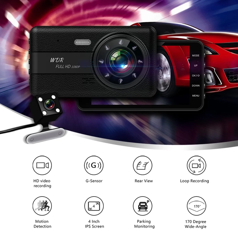 Горячая тире камера G-SENSOR Full HD Автомобильная камера s 1080P видеорегистратор для автомобиля