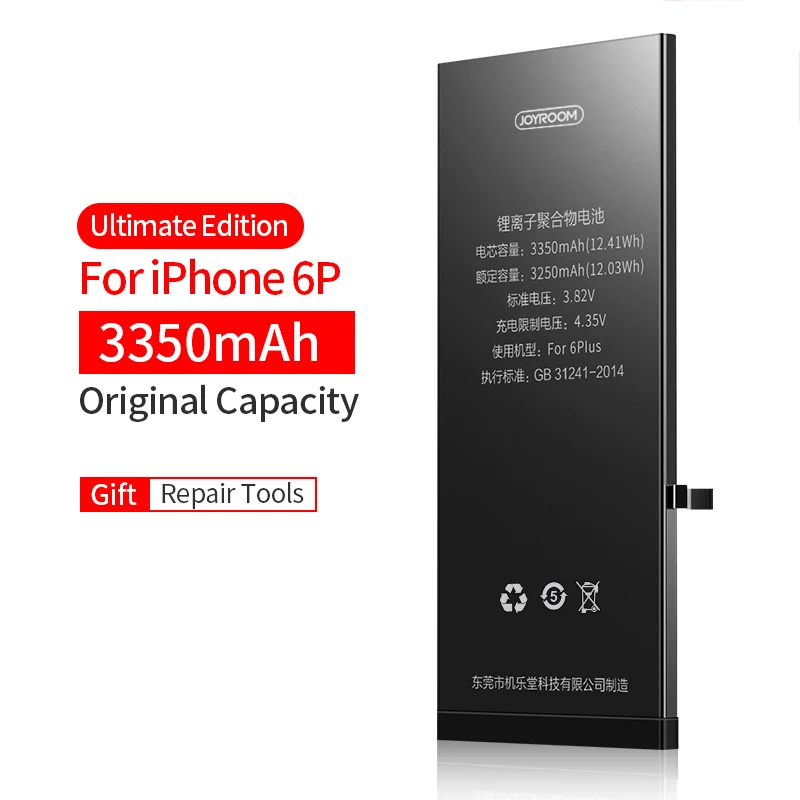 Joyroom аккумулятор для iPhone 4, 4S, 5, 5S, 5c, 5se, 6, 6s, 7, 8 Plus, сменный аккумулятор, аккумулятор для телефона, аккумулятор для iPhone 7 Plus - Цвет: 3350mAh For iP 6P