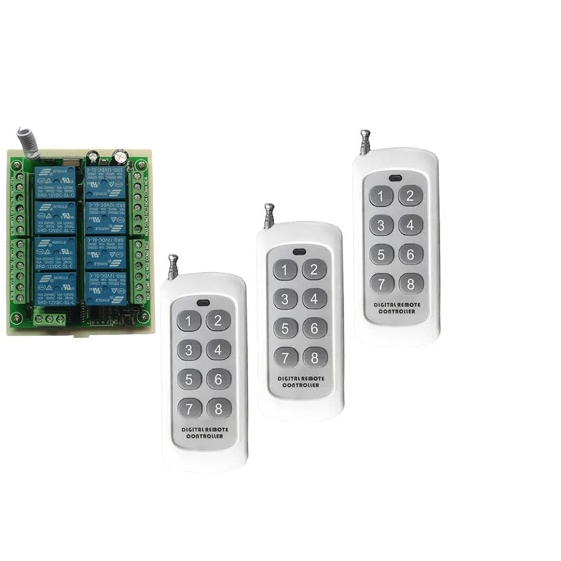 DC 12V 24V 8 каналов 8CH RF беспроводной пульт дистанционного управления Переключатель система дистанционного управления приемник передатчик 8CH реле 315/433 MHz