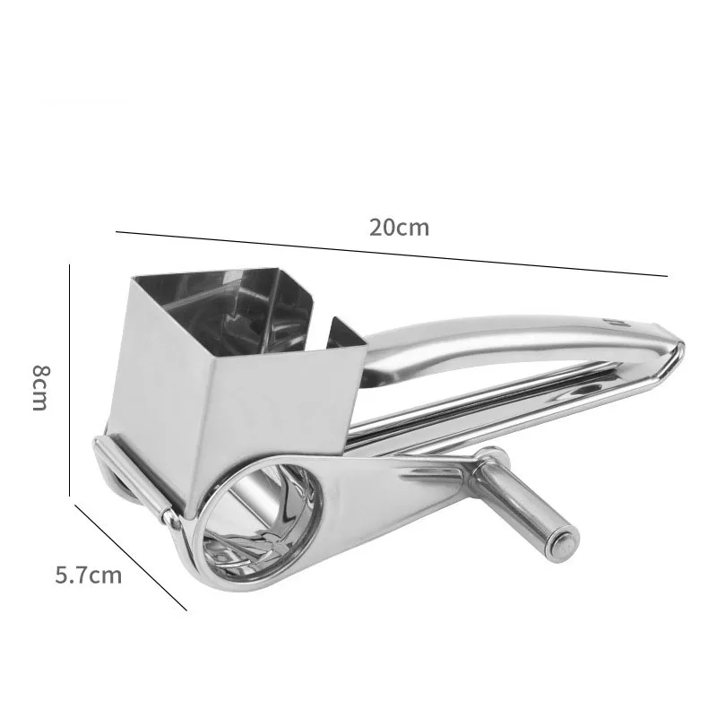 304 Stainless Steel Cheese Grater with 3 cutters Household Kitchen Hand Rotation Creative for cheese nut baking tools — view 2