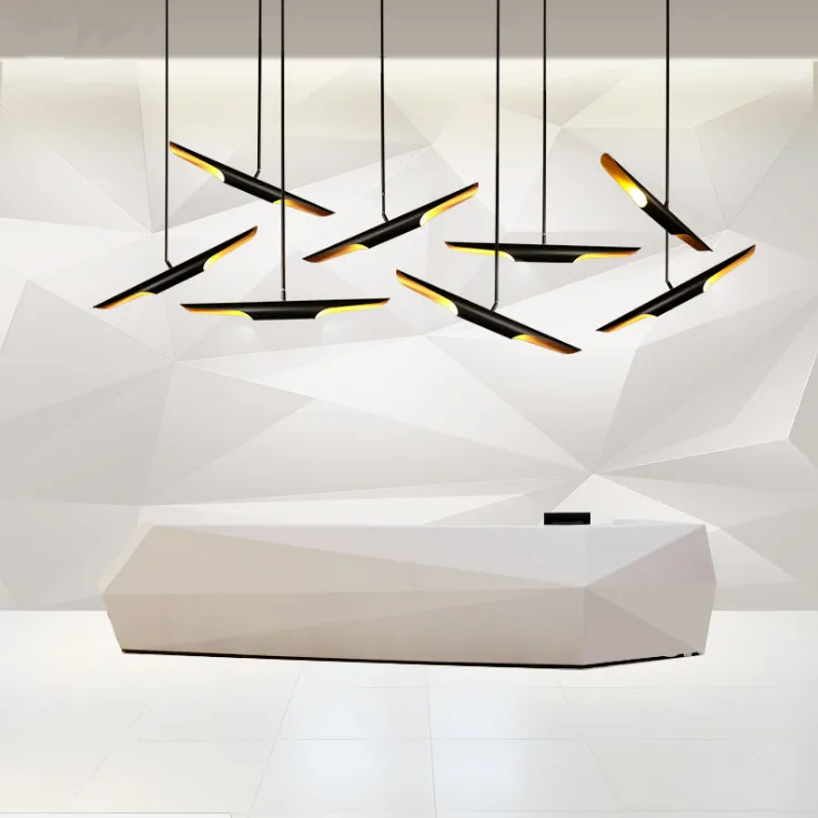 

Replica Delightfull Coltrane modern loft LED hanging lamp light fixture gold black wing aluminum tube hanging pendant lamp light