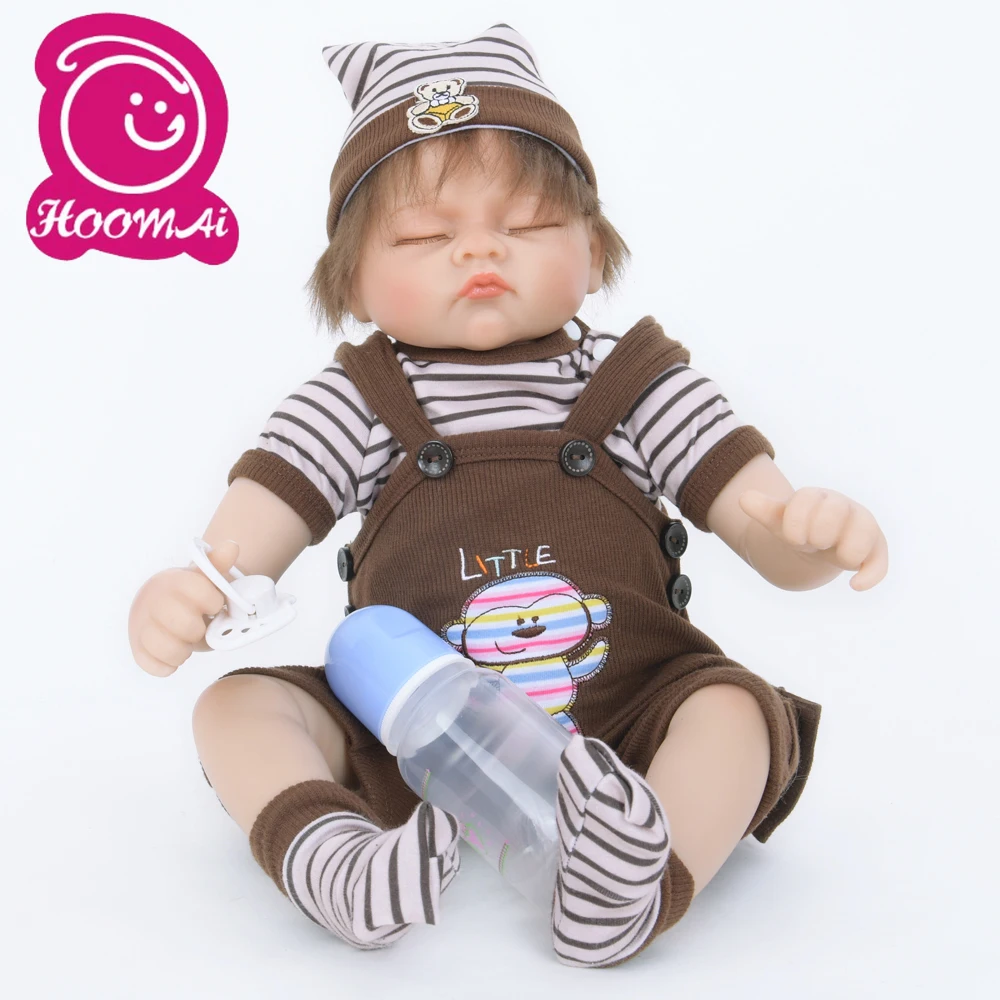 New Style Lovely Baby Bebe Reborn Doll 18&quot 45CM Lifelike Sleeping Newborn Closed Eyes For Kids Fashion Birthday Gift | Игрушки и
