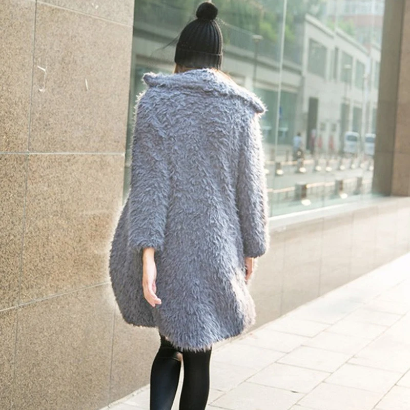 Long Wool Coat Women Coat Outerwear Winter Clothing Fashion Warm Woolen Blends Female Elegant Solid Outerwear Fashion