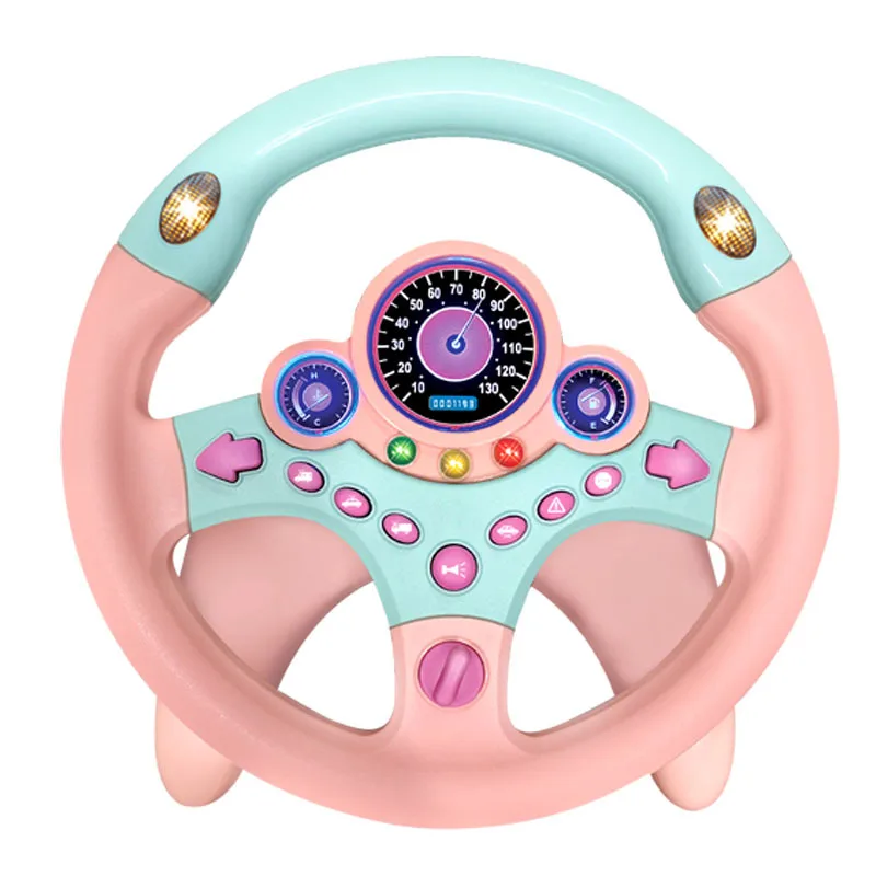 Pink Steering Wheel Детские Моделирование игрушечные музыкальные инструменты для детей Детские руля колокольчик Развивающие игрушки для детей Gif - Цвет: Pink Steering Wheel