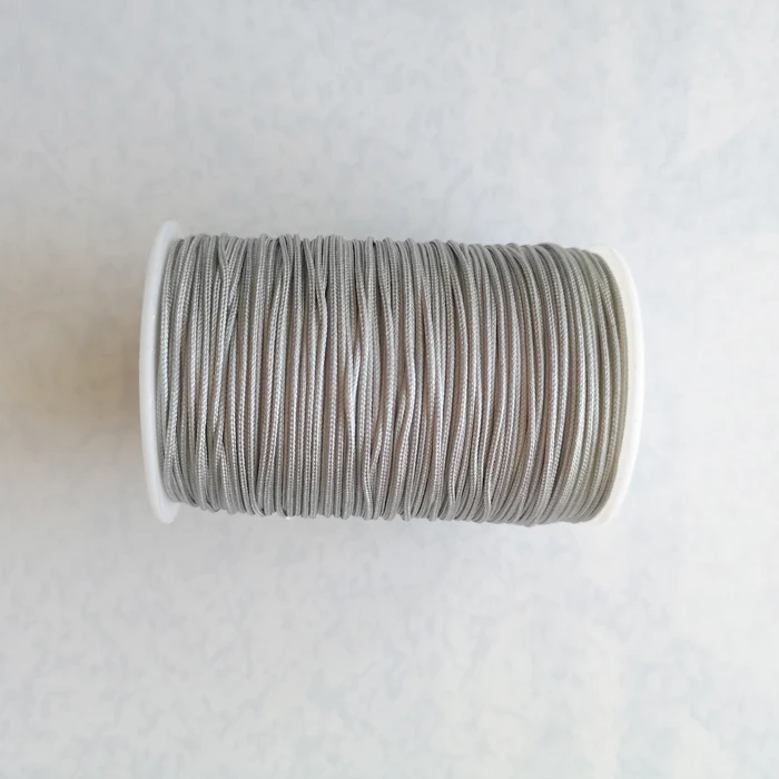 Light Gray 184m 184 м атласный нейлоновый шнур для силиконовых прорезывания зубов, ожерелье, браслет, 1,5 мм шелковые веревочные шнуры для соски, зажим для цепи, сделай сам, Прорезыватель для мам - Цвет: Light Gray 184m
