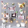 Nordic Home Wall Decoration Iron Grid Decor Photo Frame Postcards DIY Wall Art Display Mesh Storage Shelf Organizer Rack Holder ► Photo 3/6