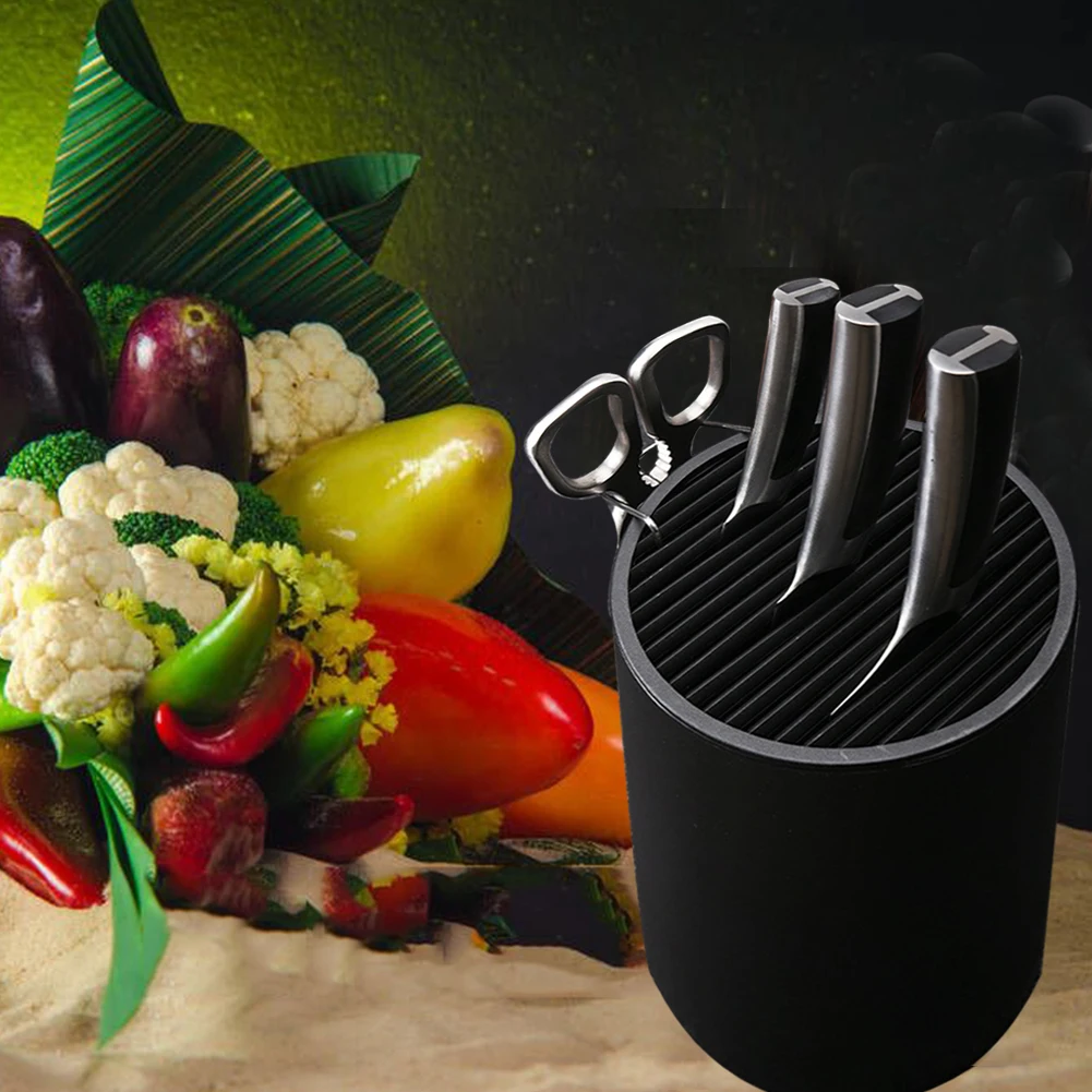 

Universal Knife Block Stand Holder Round Shaped Knife Block For Space Saver Knife Storage Kitchen Block Tools Knives Organizer