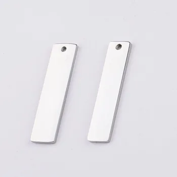 

Stainless Steel Blank Charm Tags Connectors 7/8 X32mm Rectangle Pendant for Necklace DIY Jewelry Making Wholesale 10pcs