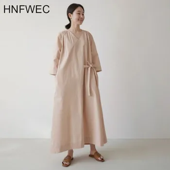 

2020 new summer fashion women dress V-neck flare sleeves soild color pullover loose big size dress T496