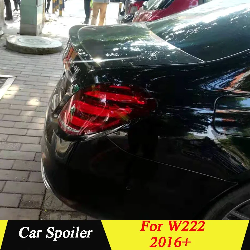 Для Mercedes-Benz S серия W222+ PU грунтовка цветное автомобильное украшение в виде хвостового крыла задний багажник спойлер для S320 S350 S400 S500 S600