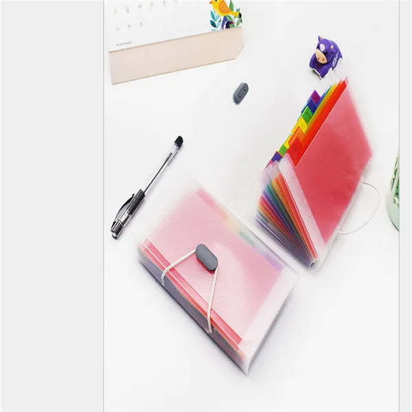 13 Pocket Folder Office Expanding File Colorful A6 File Organizer Document Lot - Цвет: Красный