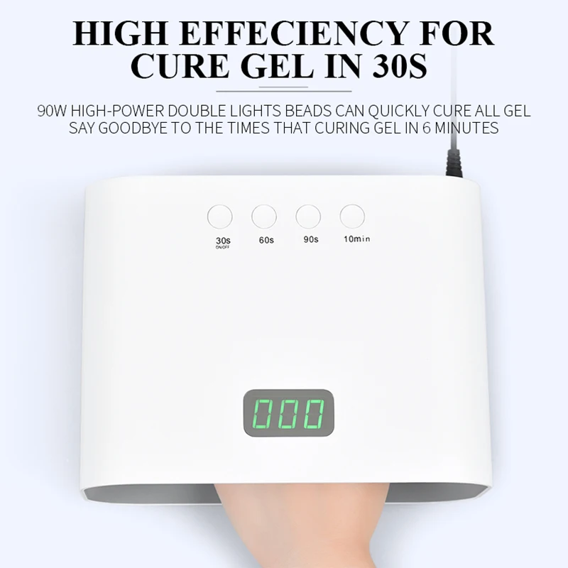 90W 60 Led Uv Led Nail Light Nail Dryer Lcd Red Light Skin Care Whitening Manicure Nail Light Curing Nail Gel Polishing Automati