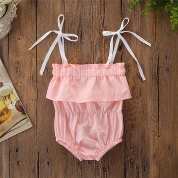 

Baby Girl Clothes Summer New Girls Jumpsuits Baby Casual Sling Triangle Short Hakama Newborn Bodysuit Tiny Cottons 2020
