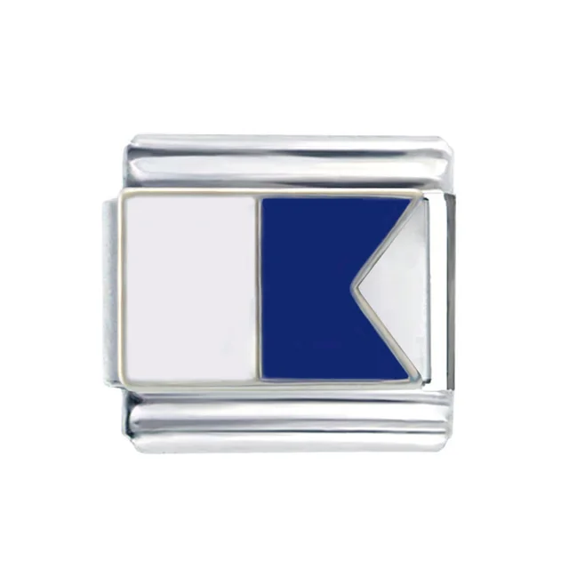 Letra náutica links marítima bandera alfabeto italiano charms pulsera fit de cadena y enlaces| - AliExpress