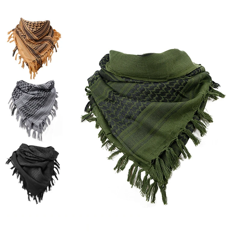 

Outdoor Hiking Scarves Military Arab Tactical Desert Scarf Army Shemagh with Tassel for Men Women