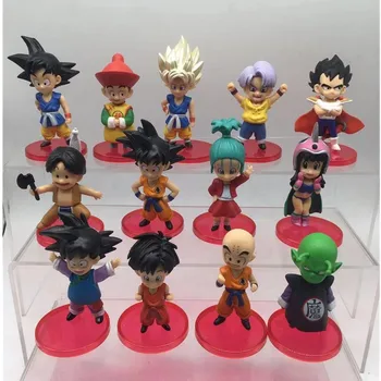 

13Pcs/set Dragon Ball Z Budokai Broli Son Goku Son Goten Krillin Son Gohan Frieza Chichi Bulma PVC Action Figure Toy OPP 9CM A65