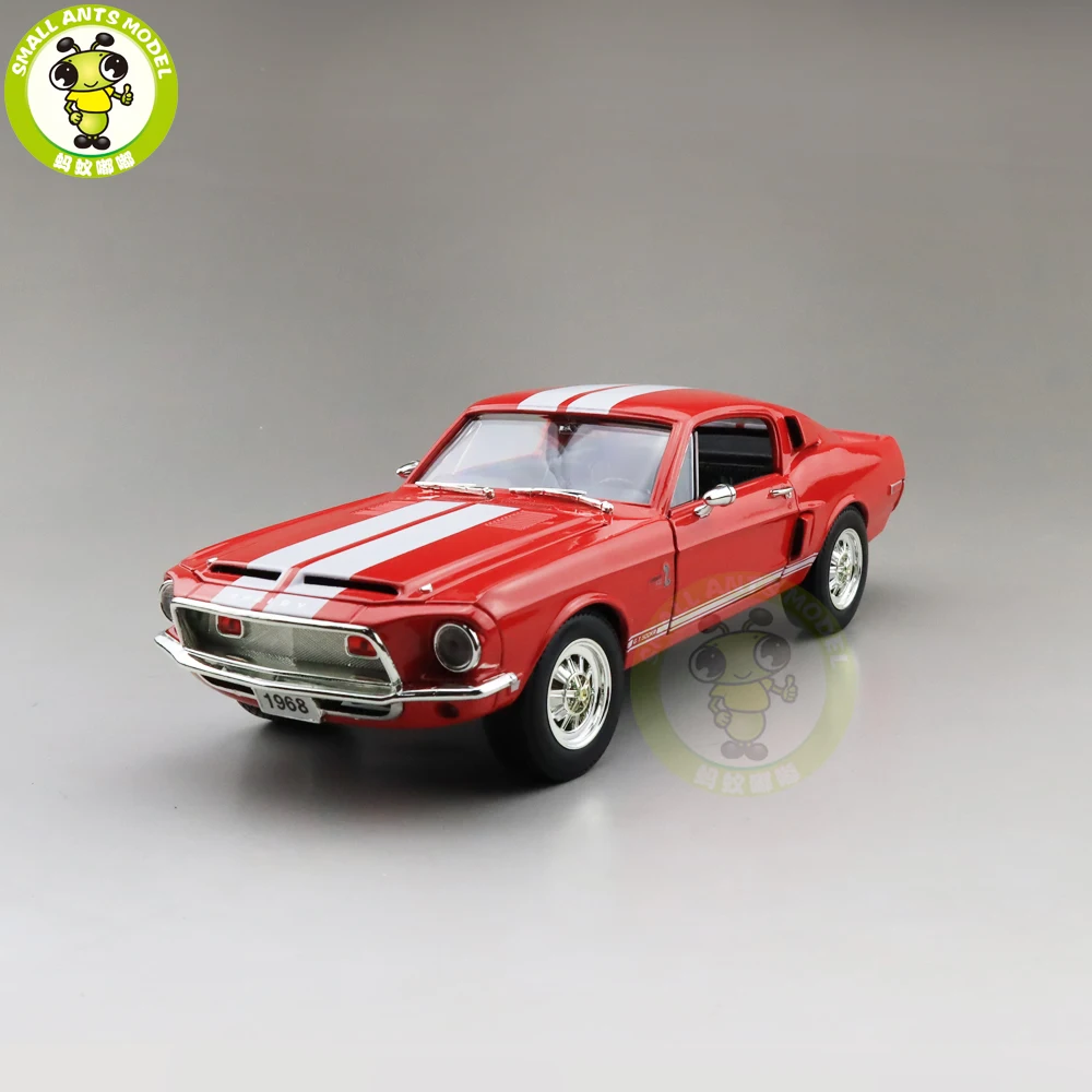 1/18 1968 Ford Shelby Mustang GT-500KR дорожный знак литая модель автомобиля игрушки для мальчиков и девочек подарок - Цвет: RED