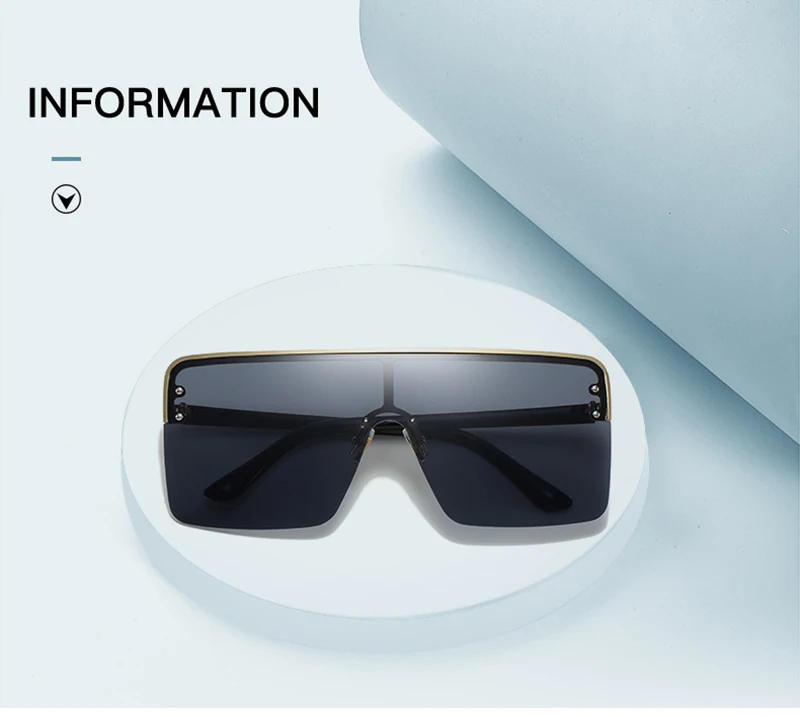 Mode Übergroßen Quadratischen Sonnenbrille Frauen Vintage Flache Top Sonnenbrille Weibliche Luxus Regenbogen Farbe Damen Sommer Urlaub Shades – Detail 5