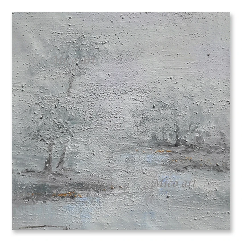 

Gray Acrylic Textured Abstract 100% Hand-painted Oil Painting Canvas Unframed Artwork Roll Wall Decoration Art For Living Room